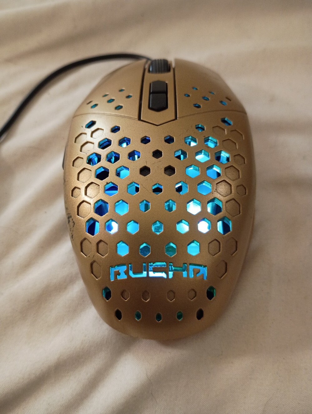 Bugha Gold Limited Edition Wired LED Gaming Mouse Honeycomb Shell Batch ZE080122